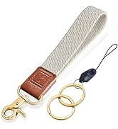 Fishent Braided Wristlet Keychain, Cute Wrist Lanyards for Keys, Stretchy Key Chain Holder for Wo...