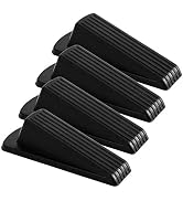 Rubber Door Stoppers - Door Stop Wedge, Large Heavy Duty Flexible Door Holder - Black 4 Pack - No...