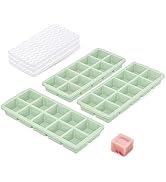 Doasuwish Ice Cube Trays with Lid, 3 Pack 10 Cubes 2 Tbsp. Silicone Ice Cube Trays for Freezer, P...