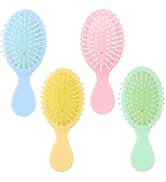 4 Pcs Mini Wet Brush Travel Detangling Brush for Kids, Mini Hair Brush Bulk for Kids Gift, Small ...