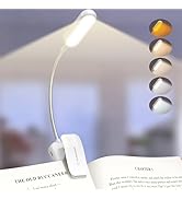 Glocusent 20 LED Reading Lights for Books in Bed, Eye Caring Reading Light, 5 Colors & 5 Brightne...