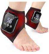 2-Pack Ankle Heating Pads with Massage, Ankle Massager for Pain Relief, Heated Wraps for Foot & A...