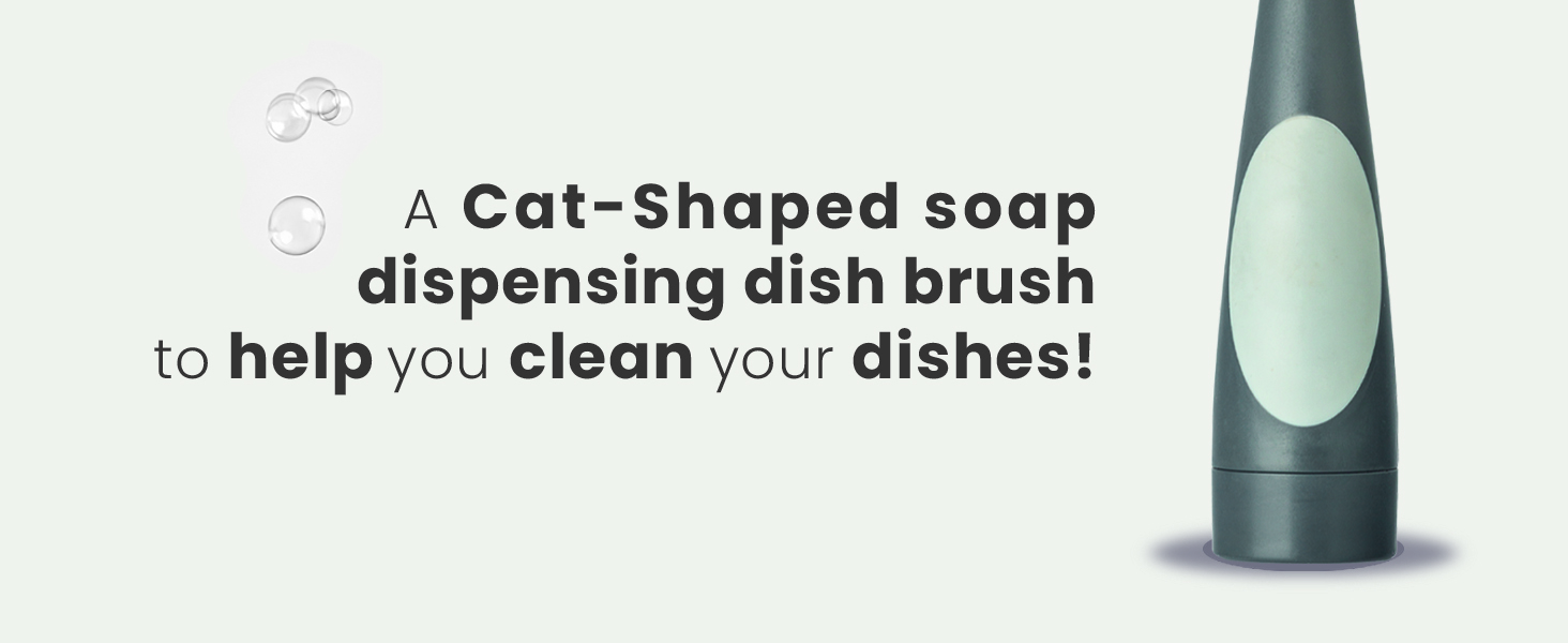 Built-in soap dispenser just press the cat's belly.
