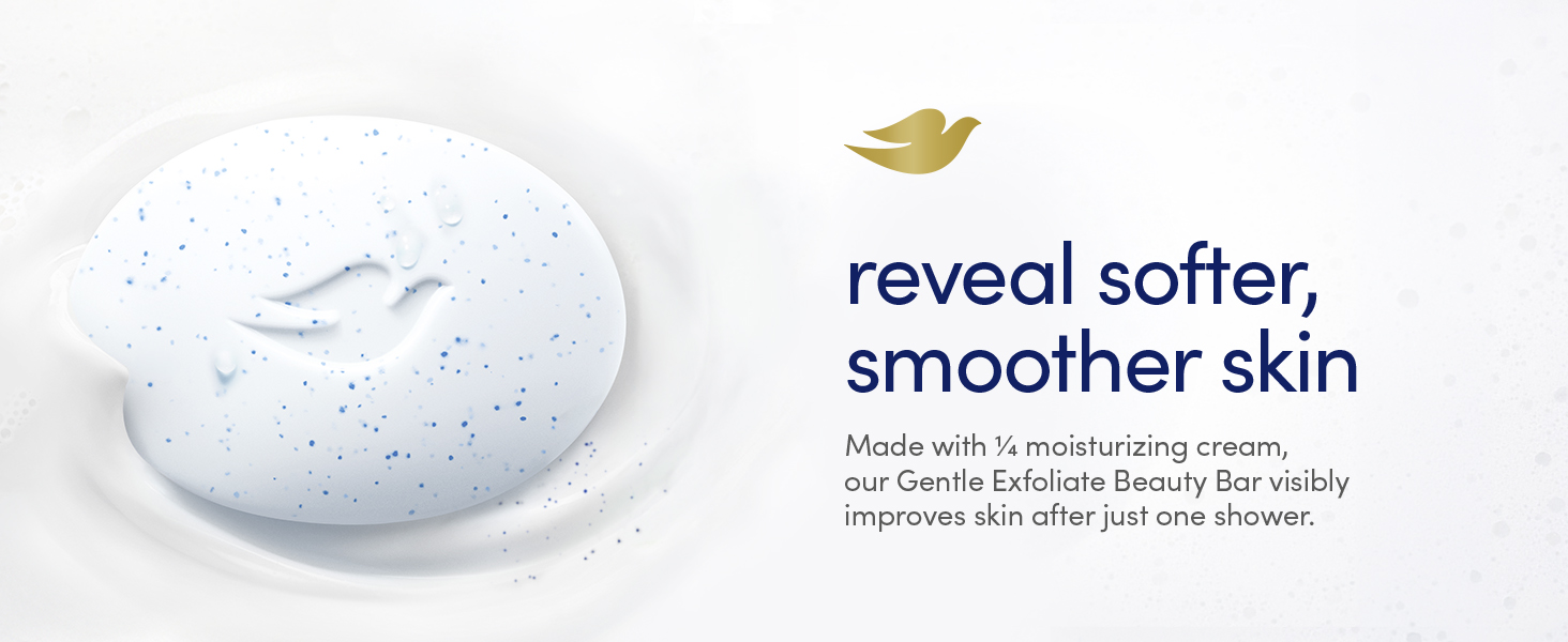 Beauty Bar on a creamy texture background with softer, smoother skin benefit messaging