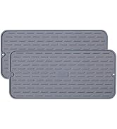 To encounter Silicone Dish Drying Mat -Small 17.5" x 8" - Set of 2 Flexible Stemware Drying Mat, ...