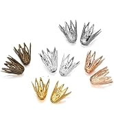 100Pcs / lot 8x10 mm Hollow Out Flower Shape Pendant Beads Caps Cone Filigree End Bead Cap for DI...