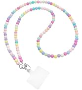 Cellphone Crossbody Strap Beaded Cell Phone Lanyard Cute Strap for Women With Patches Compatible ...
