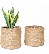 Eco Living Jute Planter Basket-Woven Jute Rope Covers for Decorating Indoor/Outdoor Succulents, S...