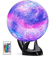 BRIGHTWORLD Birthday Gifts for Women Men Girls Boys Kids, 7.1inch Galaxy Lamp 16 Colors Moon Lamp...