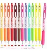 Joyask Gel Pens For Coloring, 12 Colors Retractable Colored Pens for Black Paper & White Paper, 0...