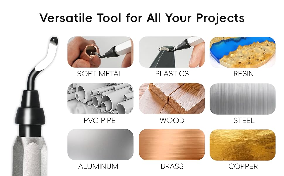 Versatile Tool for All Your Projects, including soft metal, plastics, resin, PVC pipe, wood, steel