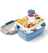 MICEBAY All-in-One Salad Container for Lunch 68-Oz, Large Salad Bowl with Tray, Leak-Proof Sauce ...
