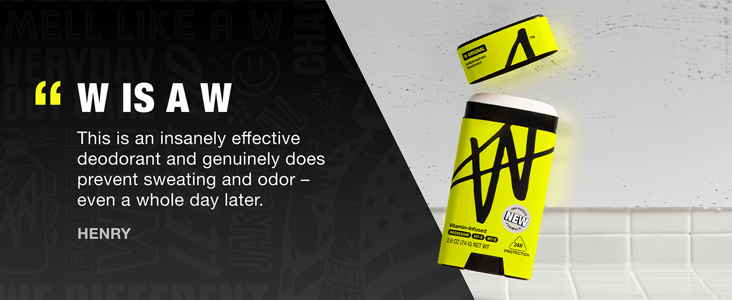 W is a W! Smells great, looks great, keeps me dry Deoderant from Get W