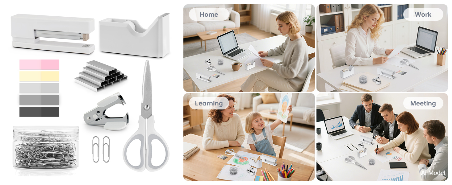 white office supplies