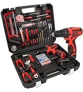 COMOWARE 16.8V Cordless Drill Set Combo Kit, 153 Pcs Tool Kit for Home, Professional Household To...