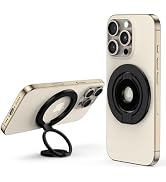 3-Fold Magnetic iPhone Ring Holder, Double-Sided MagSafe Phone Grip & Stand, 360° Rotatable Kicks...
