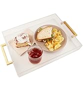 Acrylic Serving Tray with Gold Handles, 16