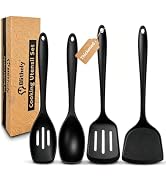 4PCS Silicone Spatula Spoon Set, Full Thickened Silicone Cooking Utensils Set, Heat Resistant Coo...