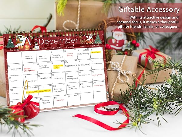 desk calendar 2026 standing flip desk calendar 2025-2026 calendar desktop calendar Christmas
