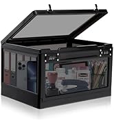 Large Medicine Lock Box, Clear Lockbox for Medication, 24L Lockable Storage Box with Dual 3-Digit...