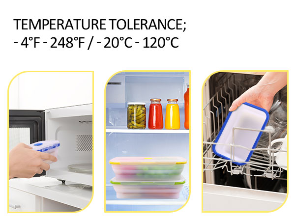 Translucent Collapsible Silicone Food Storage Containers with Lids