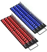 Mayouko 80-Piece Portable Socket Organizer Tray, 2 Pcs Set, Blue & Red, Tools Organizer 1/4-Inch,...