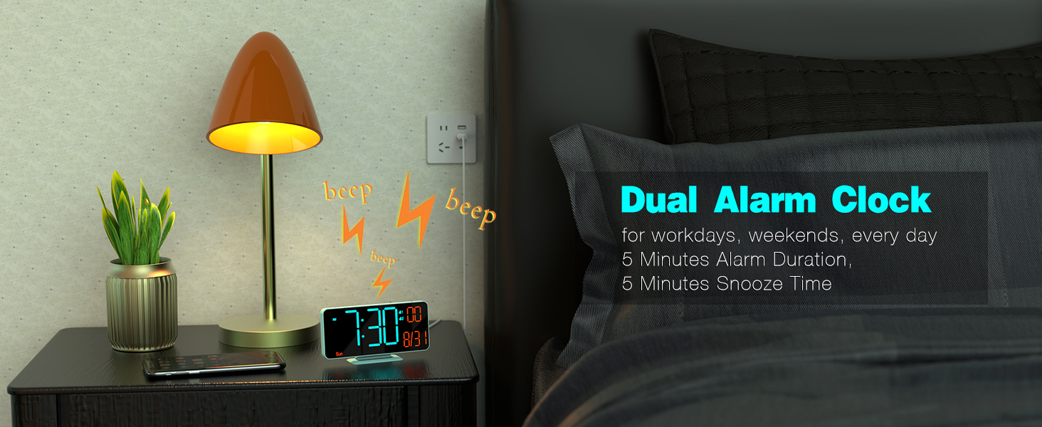 6.7in digital clock