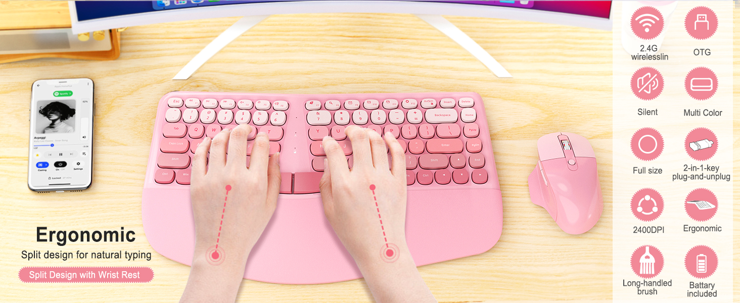 Ergonomic Wireless Keyboard