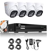 TIGERSECU 5MP 8-Channel 4 Dome Cameras DVR Security Bundle