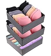 GOGOODA Bra Socks Drawer Organizers , 3 Pack Foldable Bra Drawer Organizer with Large Compartment...