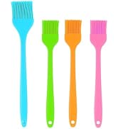 Silicone Basting Brush Set, 4 Piece Heat Resistant 446°F Kitchen Pastry Brushes for Cooking, Baki...