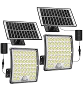 HLCZLUZ Solar Lights Outdoor Waterproof, Motion Sensor Outdoor Lights, 3 Modes 184 LED 150% Brigh...