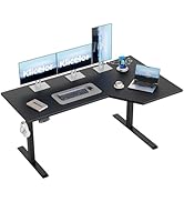Klicelor 59 Inch L Shaped Standing Desk, Adjustable Height Corner Desk for Home Office Workstatio...