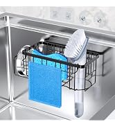 StorageRight 4-in-1 Sponge Holder for Kitchen Sink, Sink Caddy Organizers and Storage with Adhesi...
