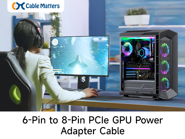 6 Pin to 8 Pin PCIe Adapter Power Cable