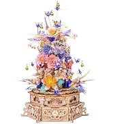 MU 3D Wood and Metal Puzzlesthe Feast of Flower for Adults, Model Kits Building Night Light Puzzl...