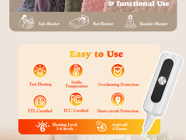 tufted heated blanket