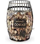 True Display Wine Kitchen, Barrel Cage Holder Collector Decorative Vino Cork Storage Box Containe...