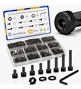 Kernmax 1120PCS M2.5 Screws Kit, M2.5x4/6/8/10/12/16/18/20mm Hex Socket Head Cap Screws Nuts & Wa...