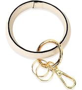 Junyuerly Wristlet Bracelet Keychain PU Leather Key chain Silicone Bangle Key Ring for Women Girls