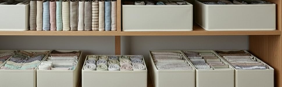 Bructhun Storage Bins for Closet Shelves