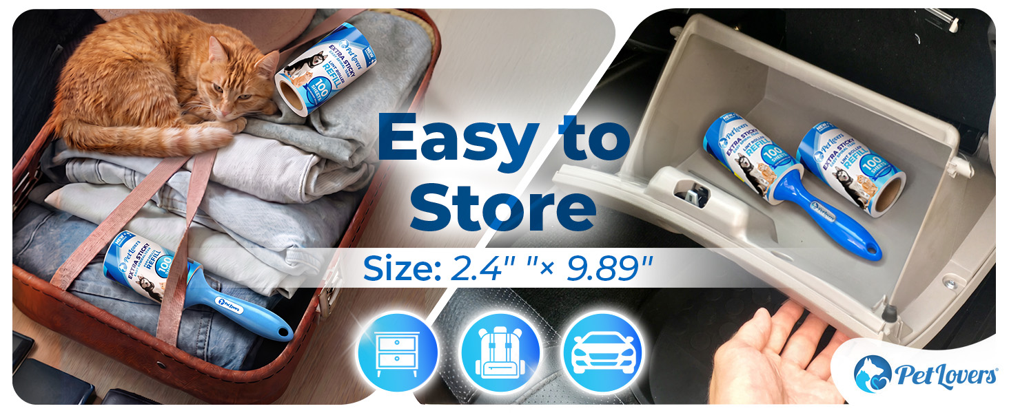 Compact lint rollers for easy storage