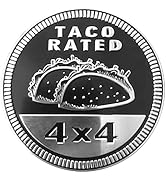 Taco Badge Rated Car Emblem, 4 x 4 Metal Automotive Badge 3D Metal Taco Cars Badges Emblems Round...