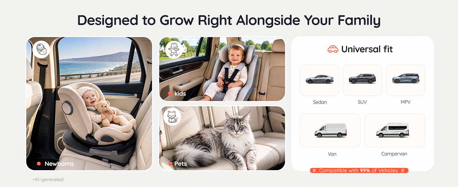Fit most of family vehicles