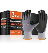 NEOTRIL Safety Work Gloves MicroFoam Nitrile Coated-3/6/12/36 Pairs,Breathable Nylon Working Glov...