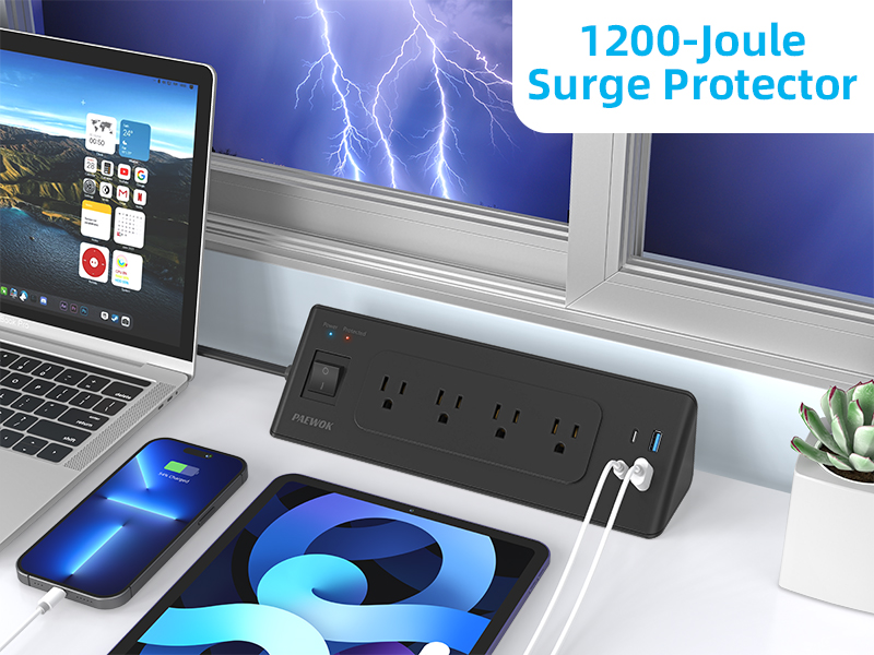 1200J surge protection plug extension outlet