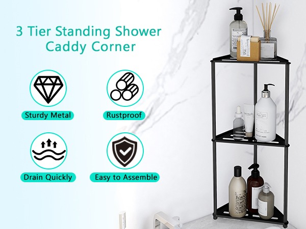 standing shower caddy corner