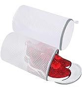 Vivifying Shoe Washing Machine Bag, 2 Pack Honeycomb Mesh Shoe Laundry Bag with Zipper for Sneake...