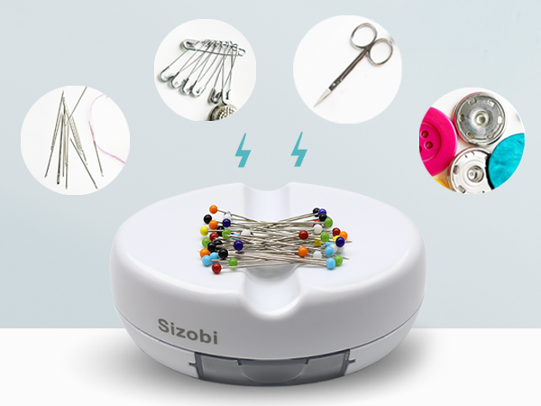 The strong magnets not only collect and organize sewing needles, but also hold other metal objects