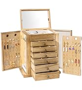 ProCase Large Jewelry Box, 7-Layer Wooden Jewelry Boxes for Women, Jewellery Holder Organizer Sto...